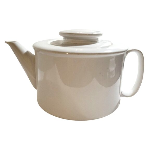 Vintage Minimalist White Teapot Copco Sam Lebowitz Ceramic Design 1983 Korea - Picture 1 of 15